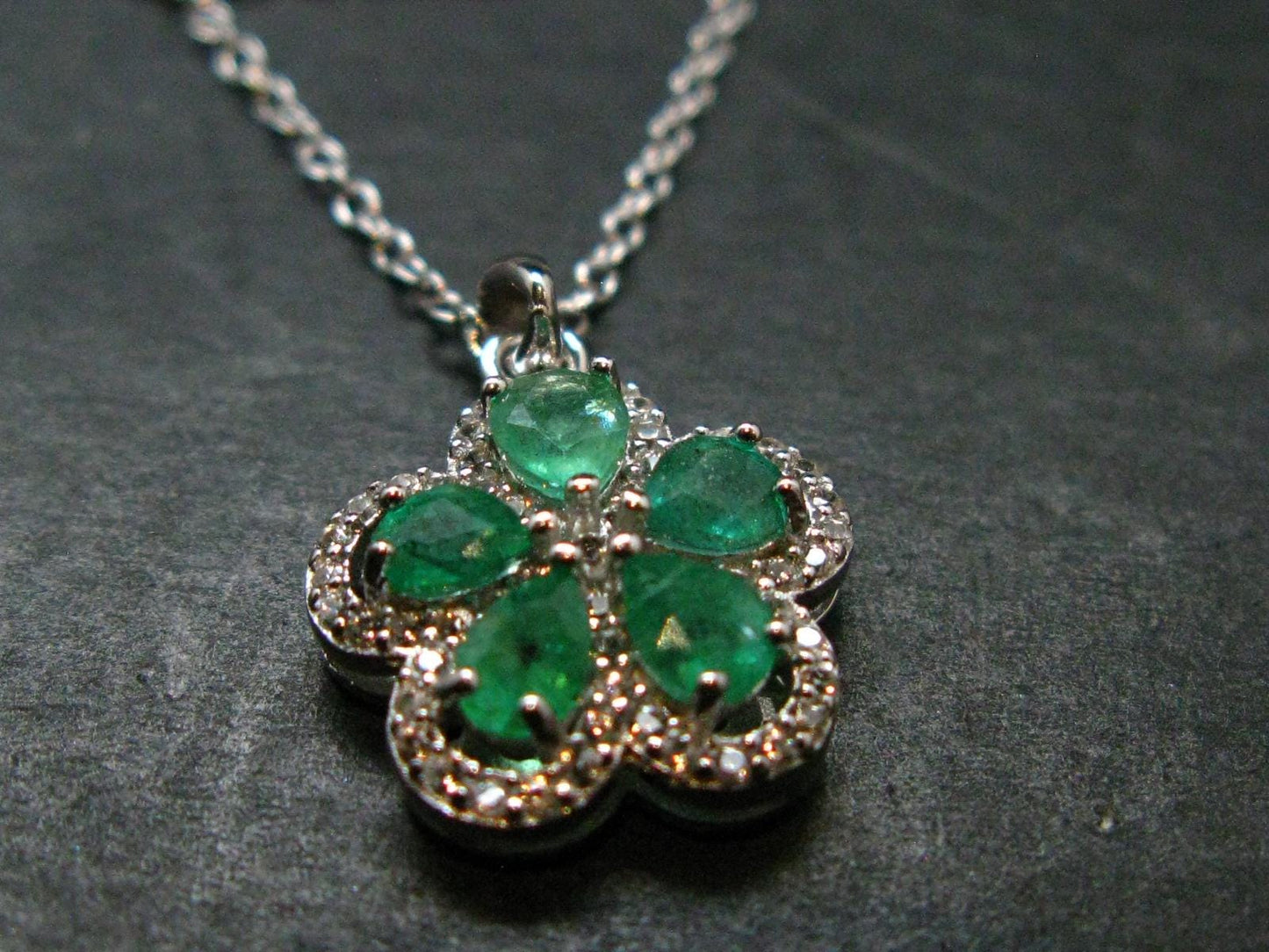 Emerald Silver Pendant W/Chain From Colombia - 3.0 Grams Total