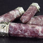 Lot of 5 Natural Lilac Lepidolite Mica Pencil Point Pendants From Brazil