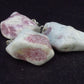 Set of 3 Natural Pink Tourmaline Rubellite Quartz Pendant From Brazil