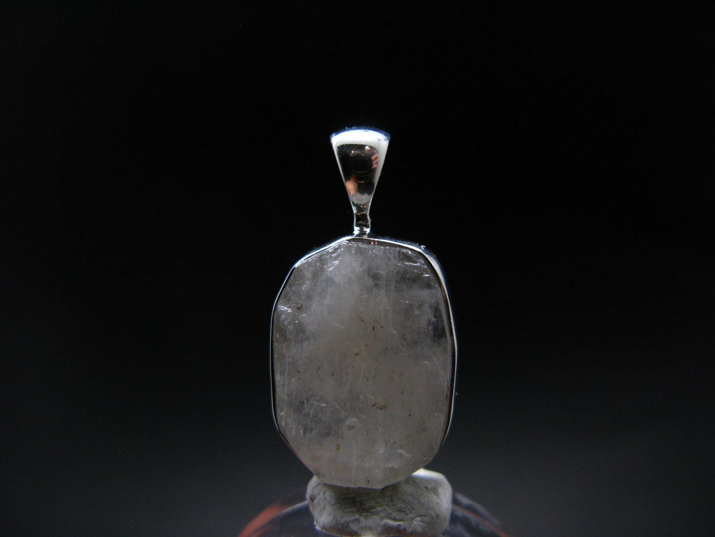 Raw Rare Natrolite Crystal Silver Pendant From Russia - 1.1" - 3.06 Grams
