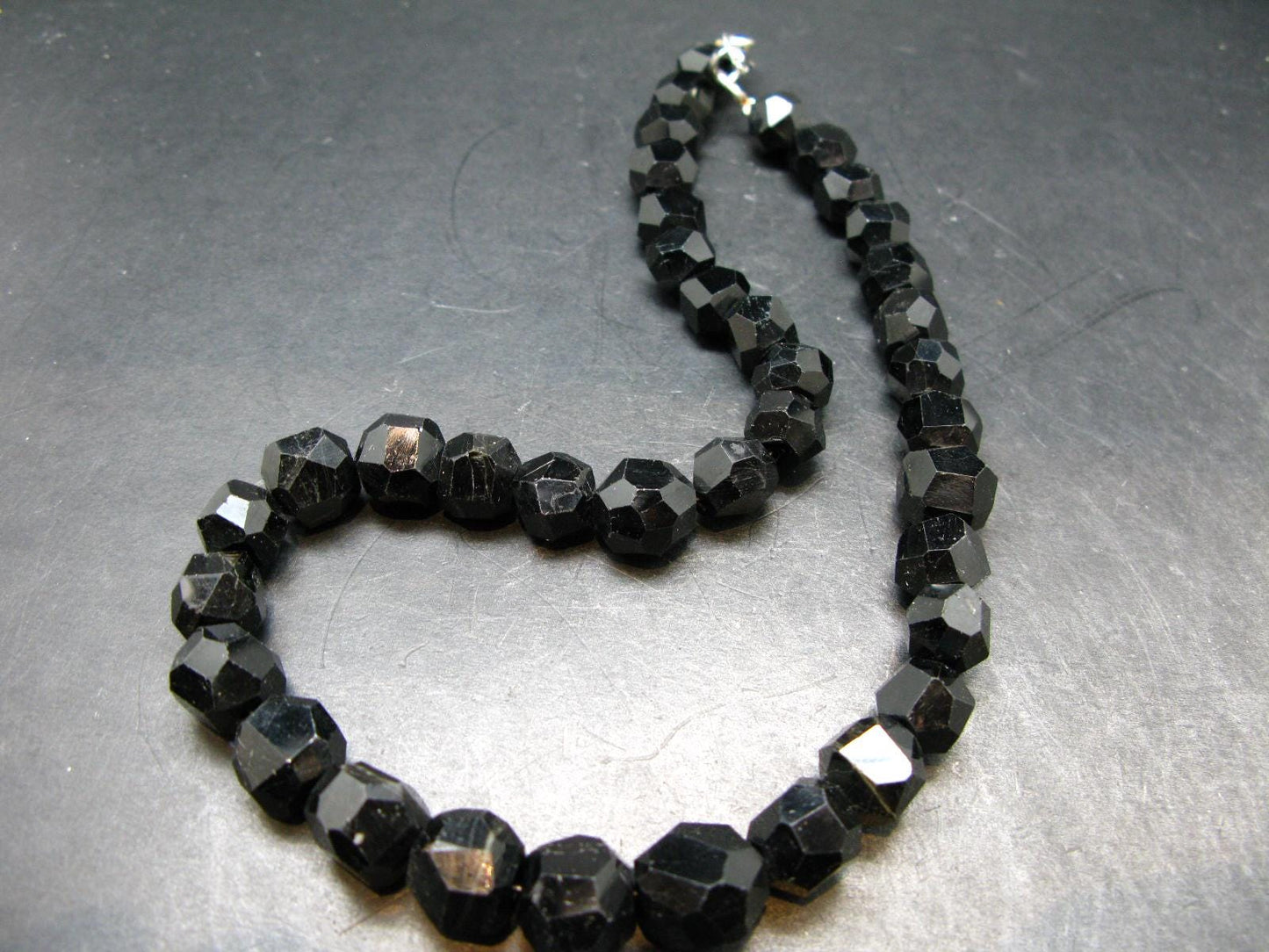 Black Tourmaline Necklace from Brazil - 17"