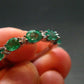 Emerald Faceted Silver Ring from Colombia - 2.52 Grams Total - Size 7.25