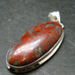 Crimson Cuprite w/ Chrysocola Silver Plated Pendant from Mexico - 2.1" - 11.72 Grams