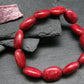 Thulite Genuine Bracelet ~ 7 Inches ~ 16mm Oval Beads