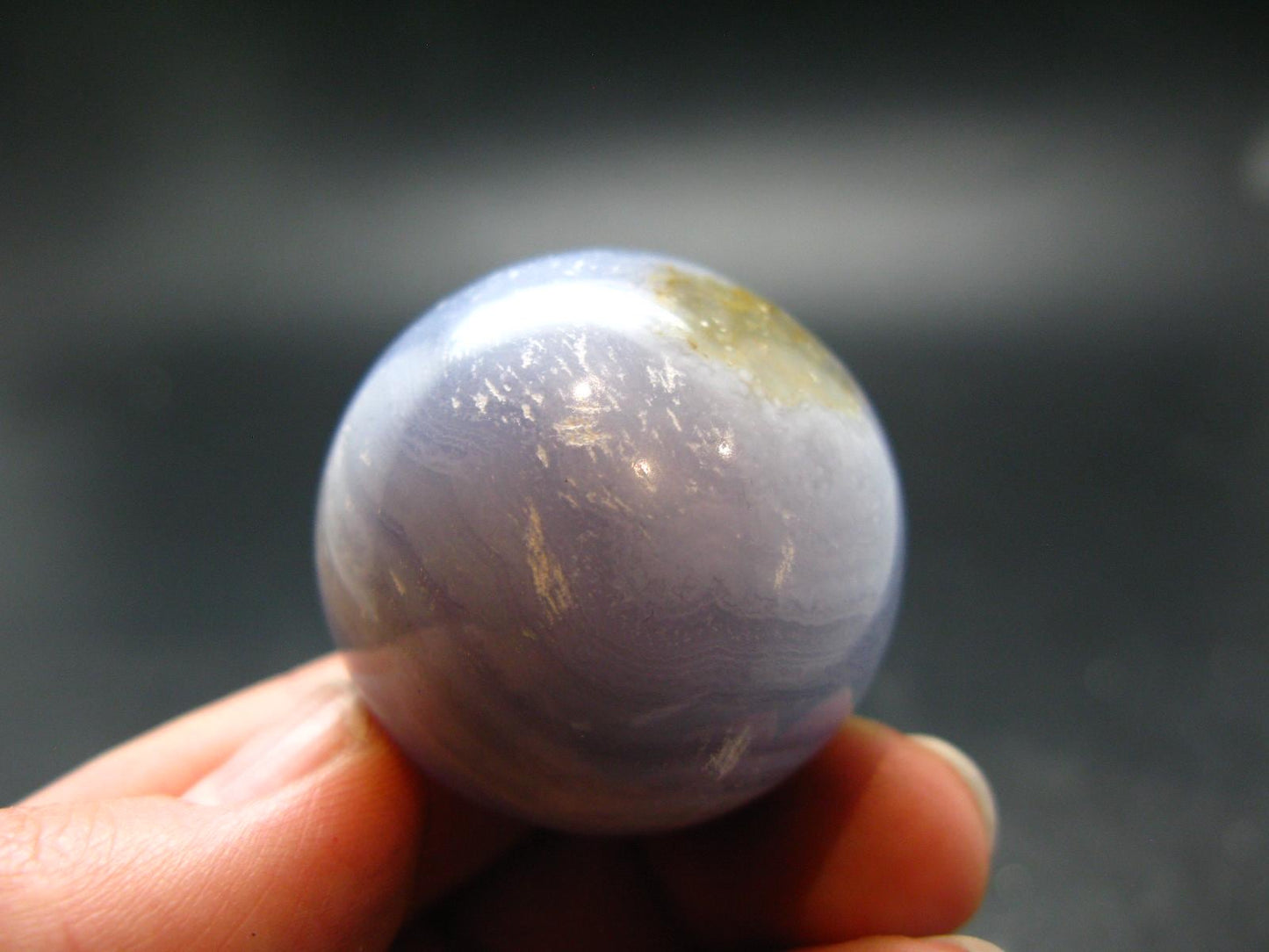 Rare Blue Lace Holly Chalcedony Agate Sphere From Malawi - 1.3"