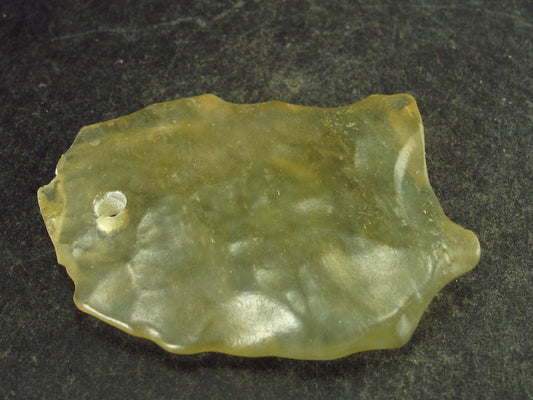 Gem Libyan Desert Glass Tektite Free Form Pendant From Libya - 1.4" - 6.9 Grams