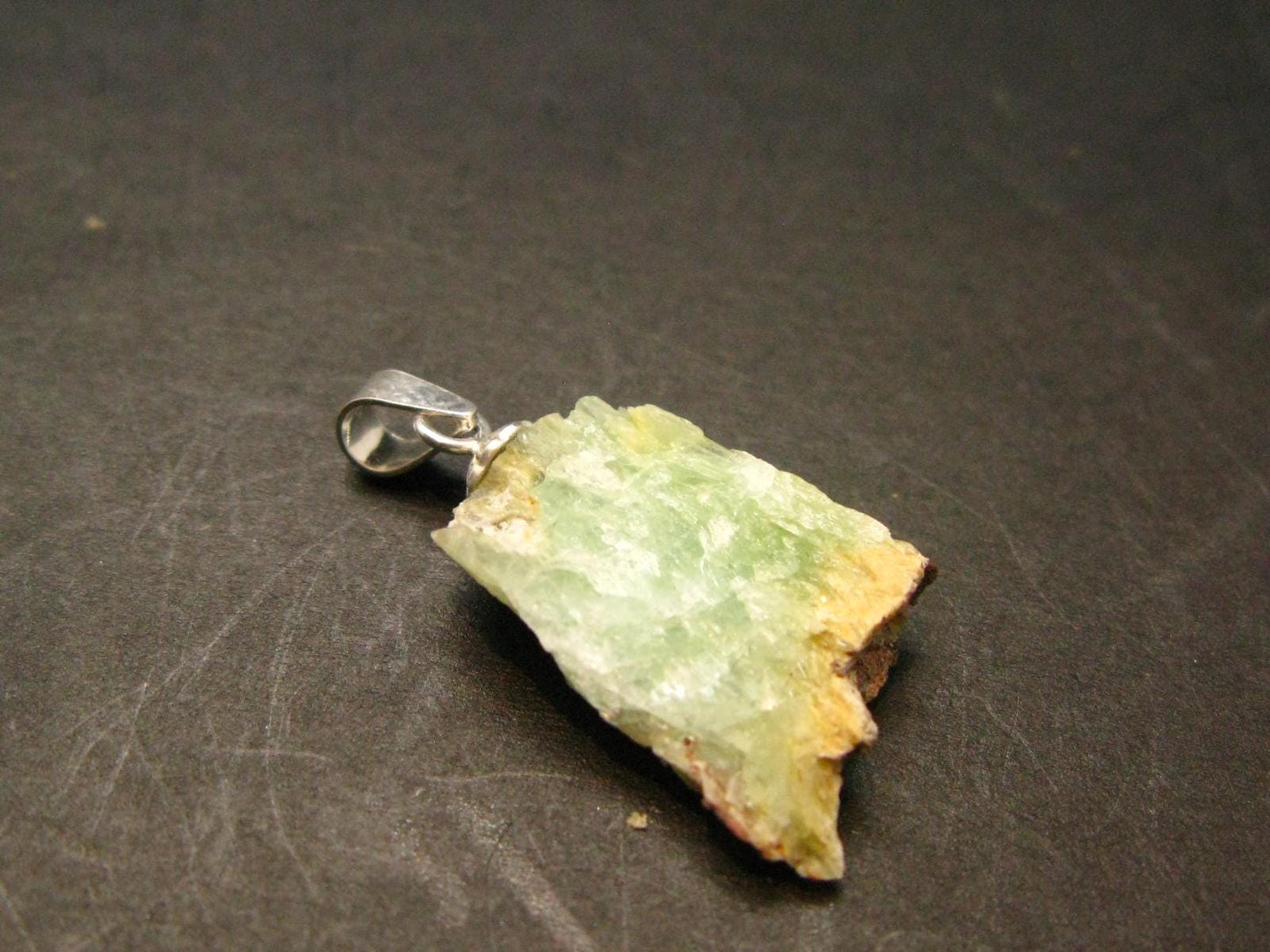 Very Rare Phosphophyllite Silver Pendant From Bolivia - 1.0" - 1.77 Grams
