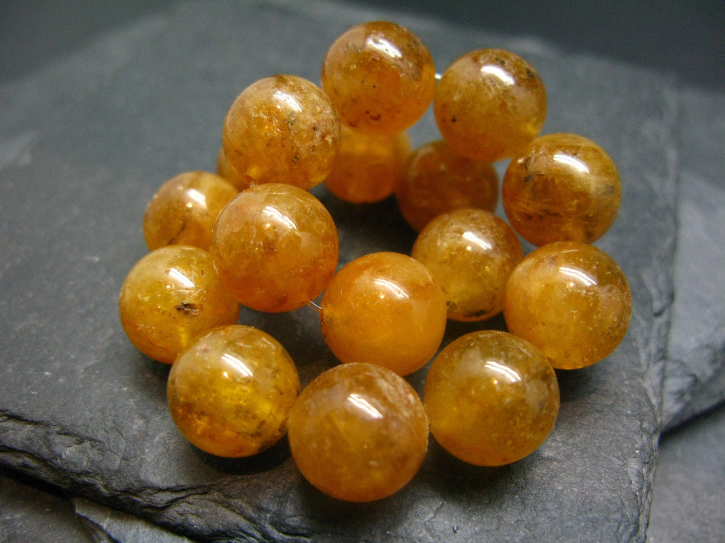 Heliodor Deep Golden Beryl Genuine Bracelet ~ 7 Inches ~ 12mm Round Beads