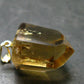 Natural Unheated Citrine Sterling Silver Gold Plated Pendant from Brazil - 1.1" - 5.63 Grams