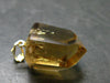Natural Unheated Citrine Sterling Silver Gold Plated Pendant from Brazil - 1.1" - 5.63 Grams