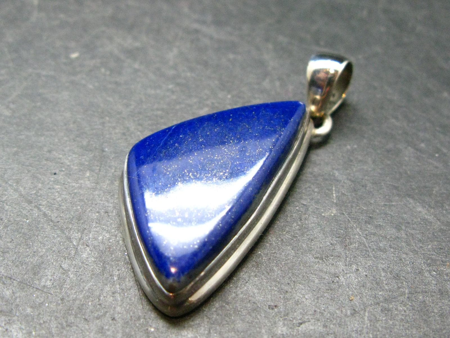 Lapis Lazuli Silver Pendant From Afghanistan - 1.6" - 10.25 Grams