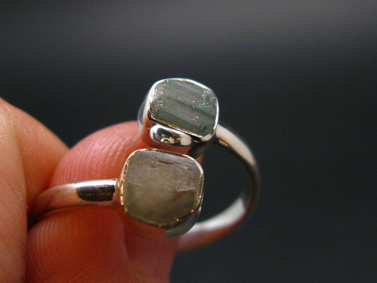 Blue Zircon Ring 925 Silver from Cambodia - Size 9