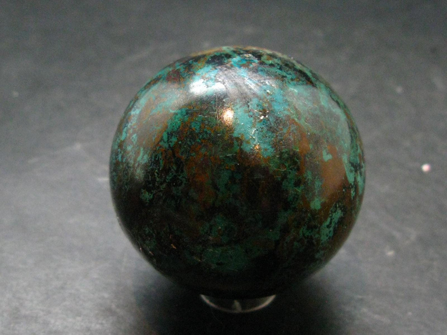 Quantum Quattro Sphere - Malachite Shattuckite Chrysocola Dioptase - 1.8" - 155.76 Grams