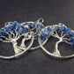 Set of 3 Natural Blue Kyanite Tree of Life Pendants