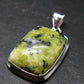 Unique Lizardite Serpentine Silver Plated Pendant from Norway - 1.5" - 6.50 Grams