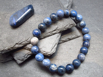 Dumortierite Genuine Bracelet ~ 7 Inches ~ 8mm Round Beads