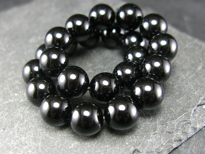 Black Onyx Genuine Bracelet ~ 7 Inches ~ 8mm Round Beads