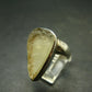 Natural Gem Raw Libyan Desert Glass Tektite Sterling Silver Ring from Libya - Size 9.5 - 7.8 Grams