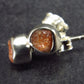 Natural Raw Shiny Sunstone Studs Earrings In Sterling Silver - 0.6"