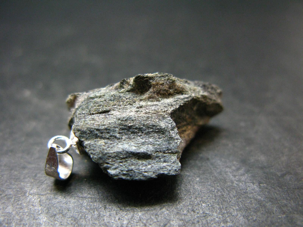 Rare ISUA Unpolished Stone Silver Pendant From Greenland - 1.1" - 3.77 Grams
