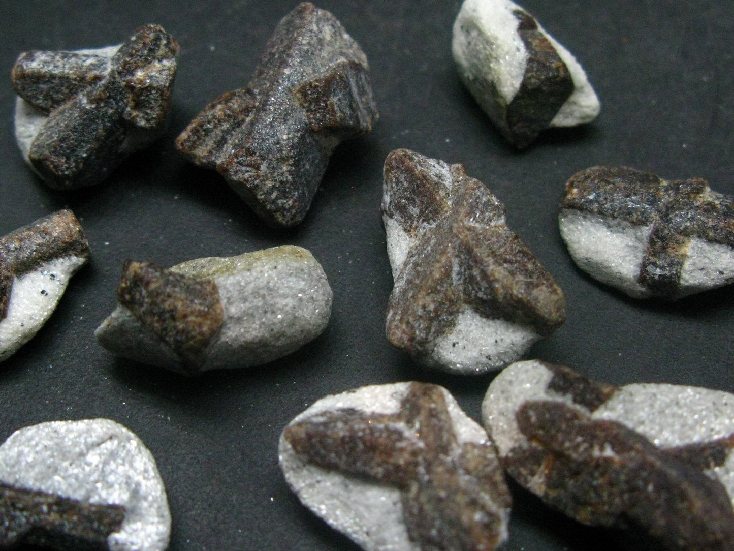 Lot of 10 Perfect Staurolite Crystals from Russia - 30 Grams