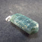 Unpolished Terminated Neon Blue Apatite Silver Pendant From Brazil - 1.3" - 4.93 Grams