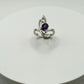 Amethyst Leaf Ring – Sterling Silver – Nature-Inspired Statement Piece - Size 9