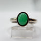 Chrysoprase Oval Ring – Elegant Natural Green Chalcedony Sterling Silver Jewelry - Size 8