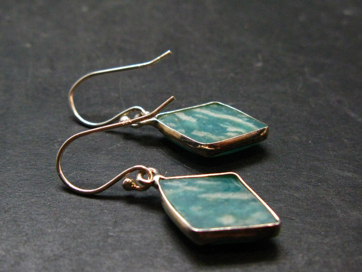 Amazonite Silver Earrings from Russia - 3.39 Grams