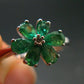 Emerald Faceted Silver Ring from Colombia - 2.70 Grams Total - Size 7