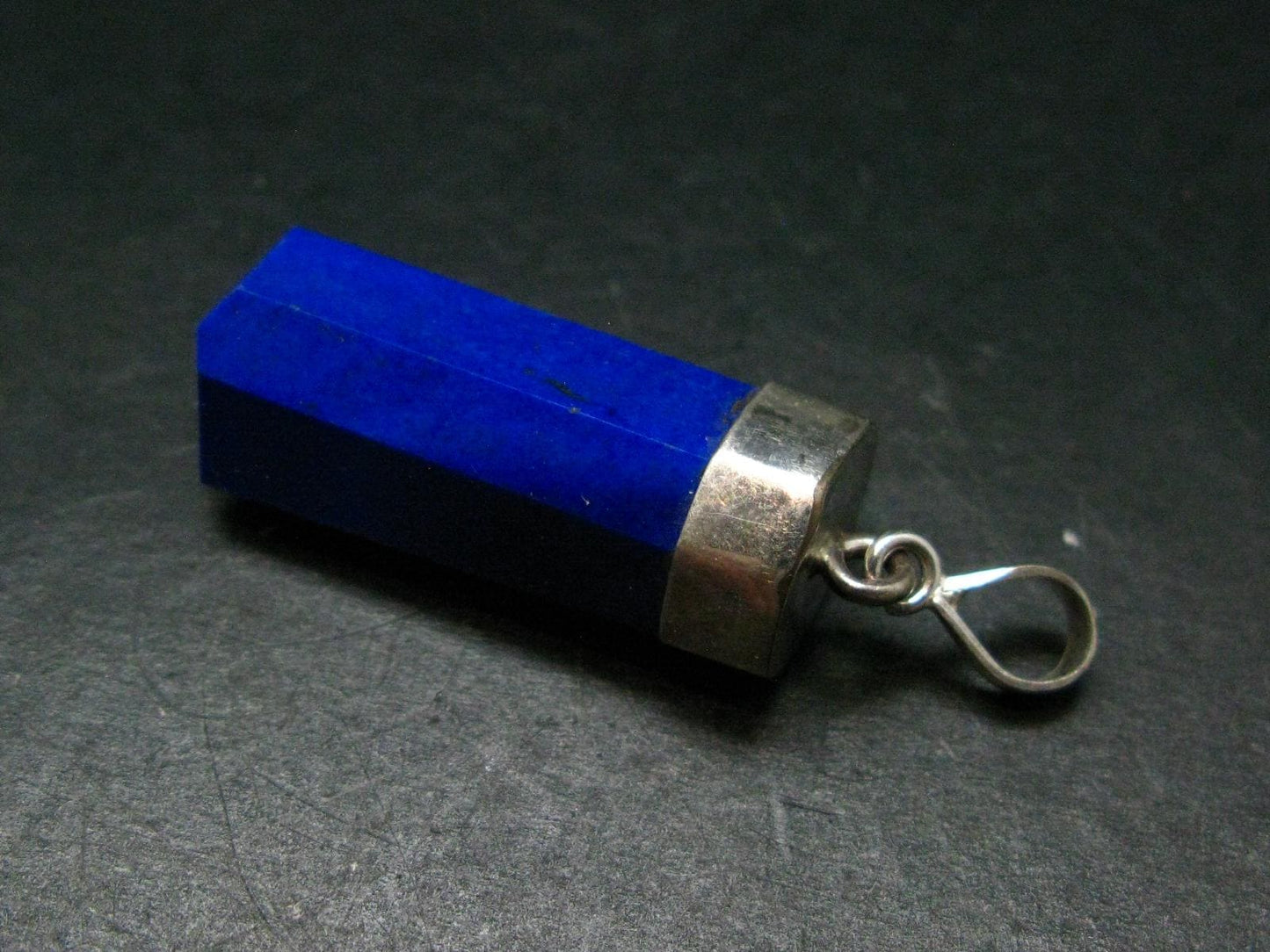 Lapis Lazuli Silver Pendant From Afghanistan - 1.9" - 11.19 Grams