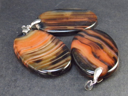 Lot of 3 Natural Agate Pendants - 70.2 Grams