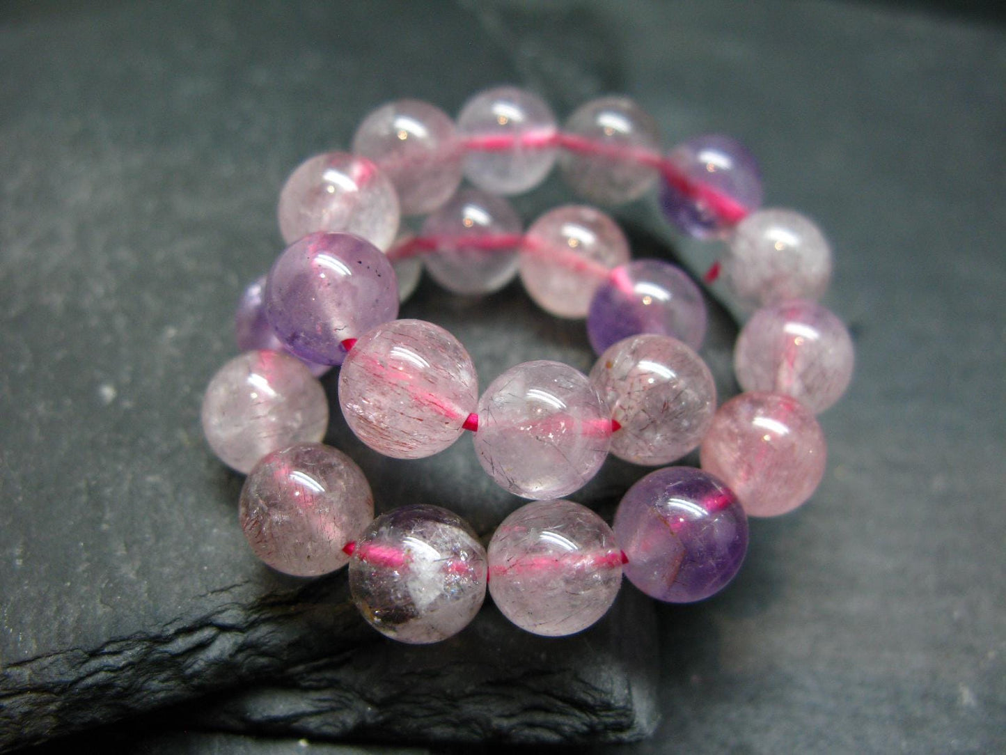 Super 7 Genuine Bracelet ~ 7 Inches ~ 8mm Round Beads
