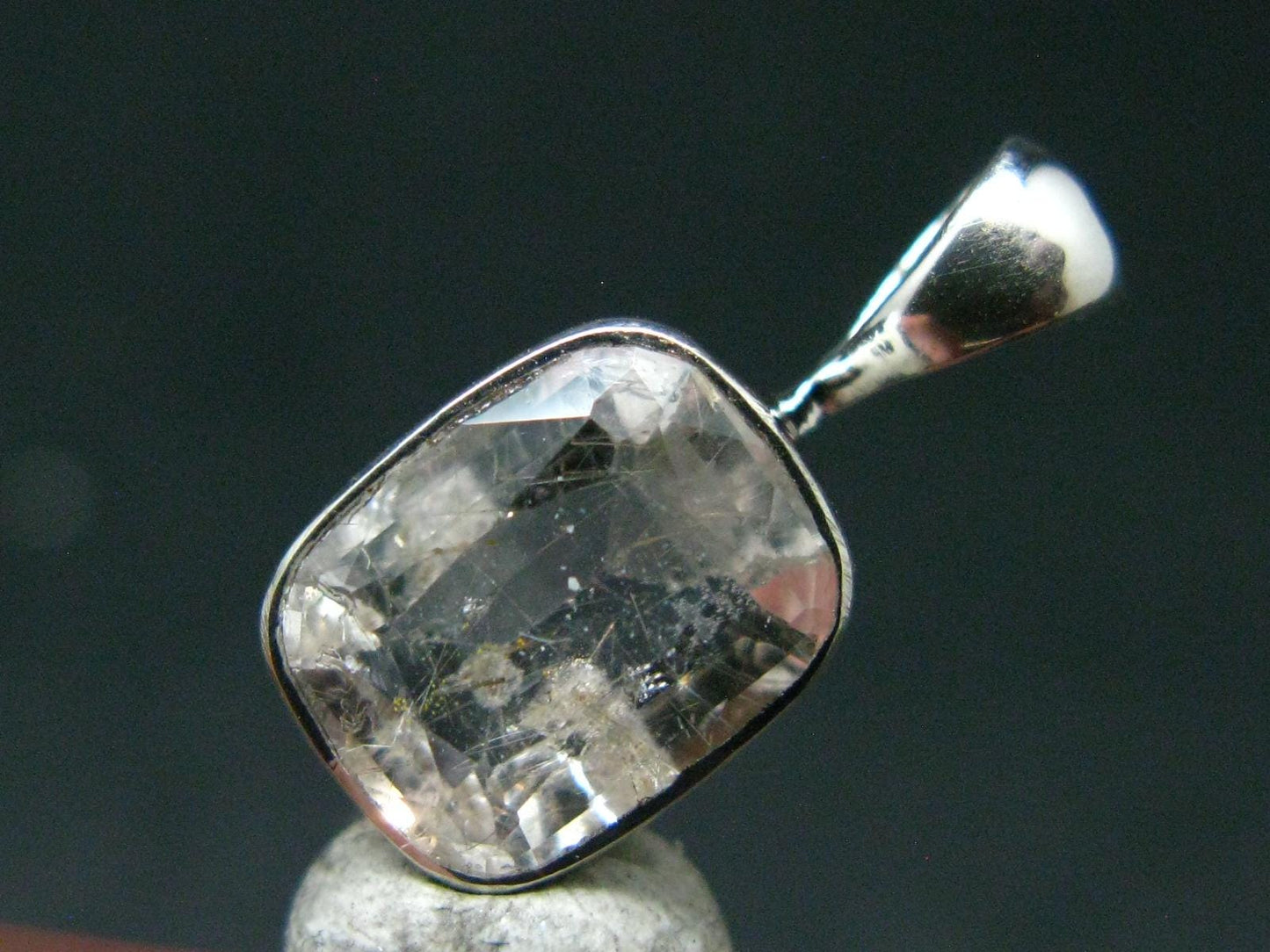 Gem Phenakite Phenacite 2.29 Carats Facetted Pendant from Russia - 1.43 Grams - 0.7"
