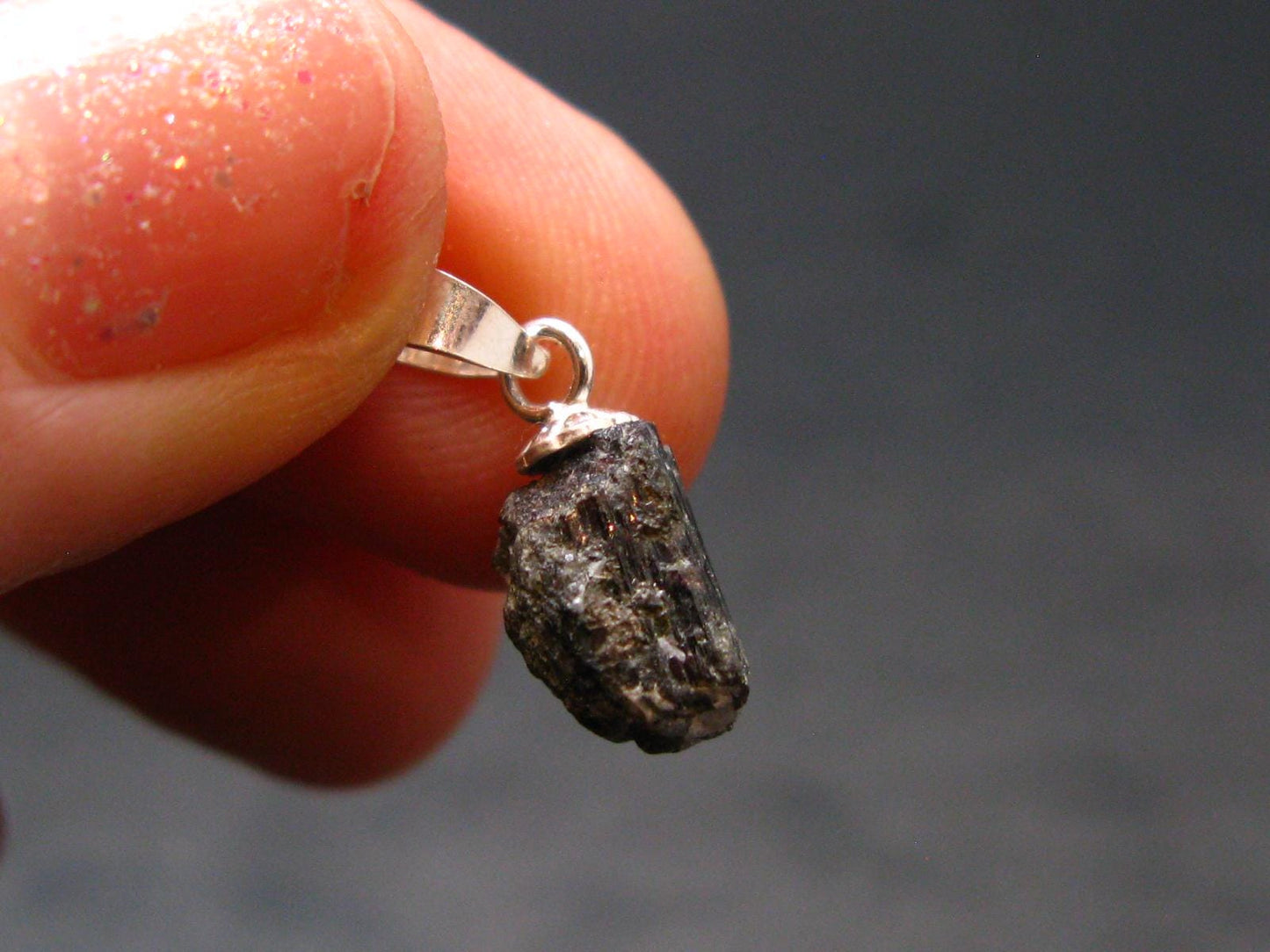 Rare Painite Crystal Silver Pendant From Myanmar - 0.6" - 4.05 Carats