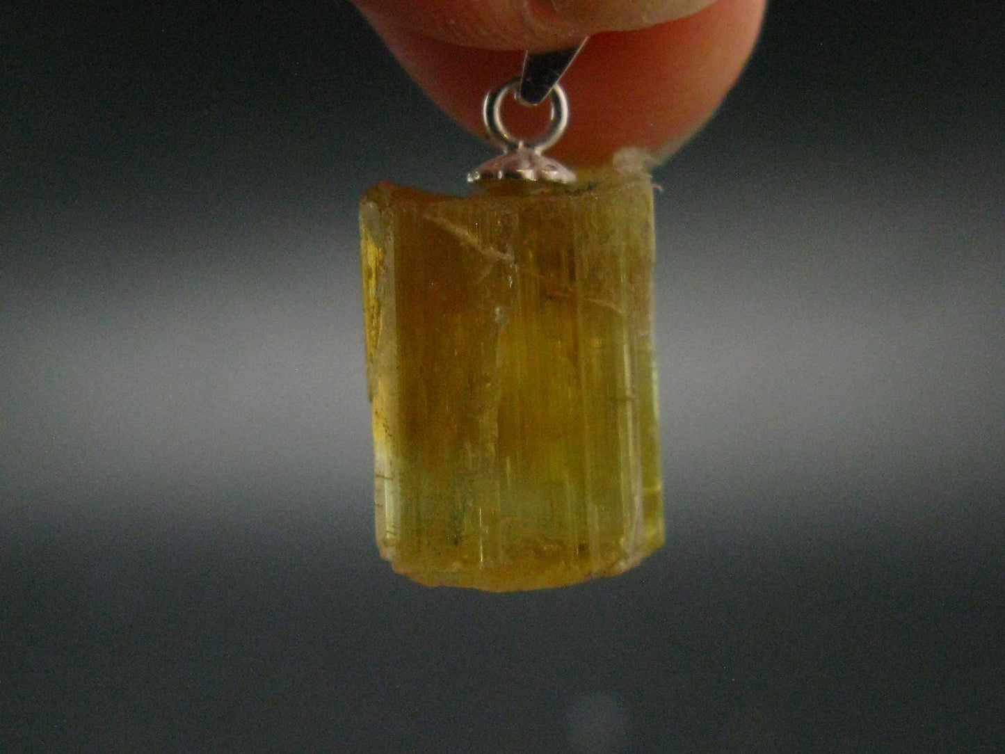 Gem Heliodor Golden Beryl Silver Pendant From Tajikistan - 10.0 Carats - 2.0"
