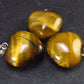 Lot of 3 Tiger Eye Puffed Heart Shape Pendants from Brazil