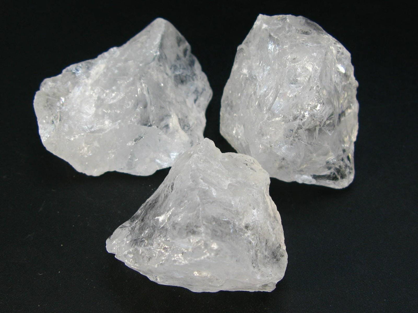 Lot of 3 Large Natural Raw Clear Quartz Crystal from Brazil