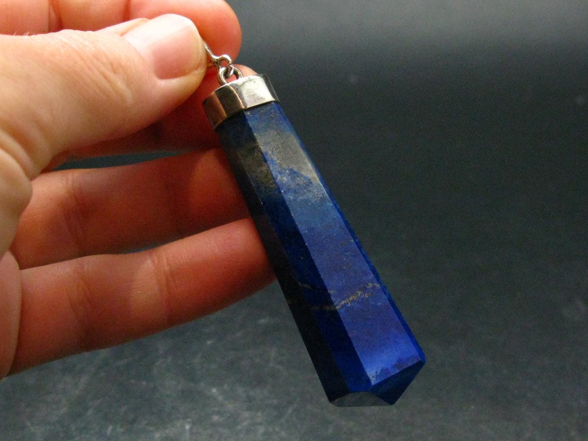 Lapis Lazuli Silver Pendant From Afghanistan - 2.8" - 21.19 Grams