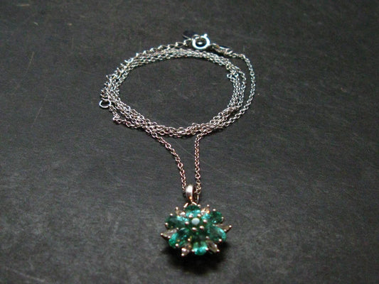 Emerald Silver Pendant W/Chain From Colombia - 3.05 Grams Total