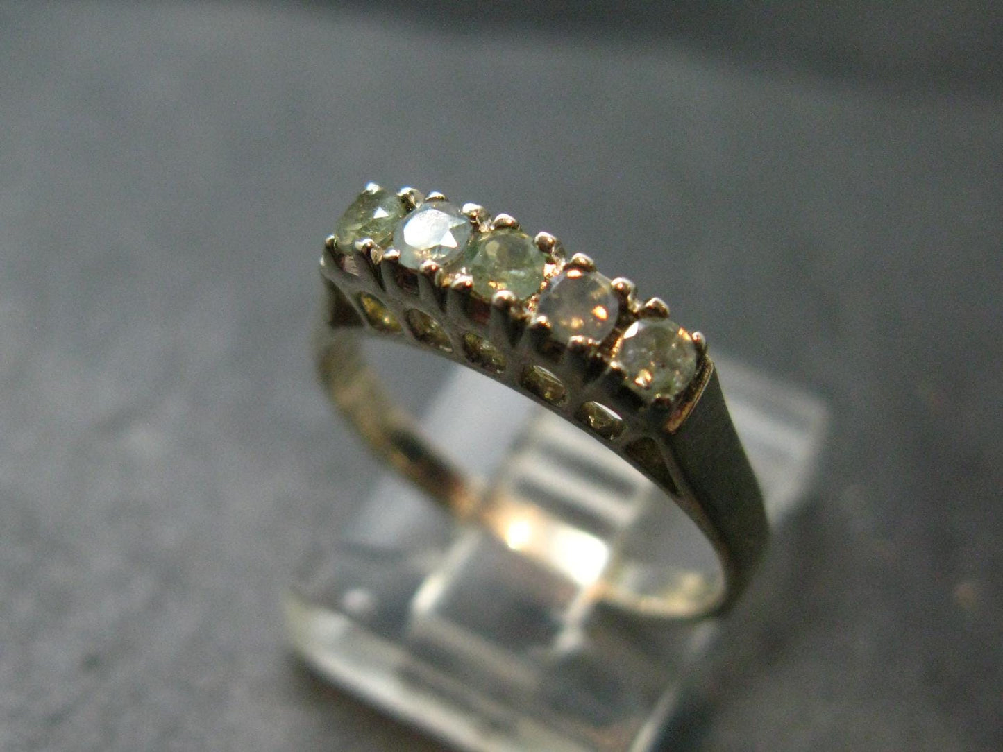 Genuine Alexandrite Gem Silver Ring From Russia - Size 6.5 - 2.29 Grams