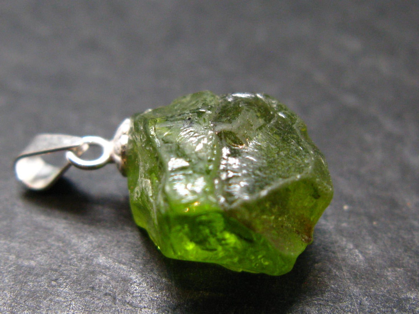 Peridot Olivine Pendant in SS From Arizona - 0.8" - 2.31 Grams