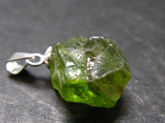 Peridot Olivine Pendant in SS From Arizona - 0.8" - 2.31 Grams