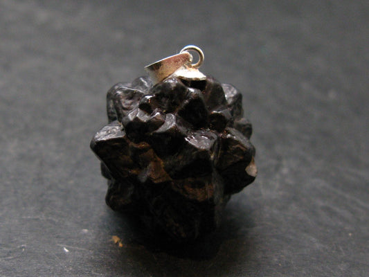 Very Rare Z-Stone (Limonite after Marcasite) Silver Pendant from Sahara Dessert, Egypt - 1.1" - 14.13 Grams
