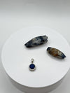 Sapphire Halo Pendant | Sterling Silver Necklace, September Birthstone