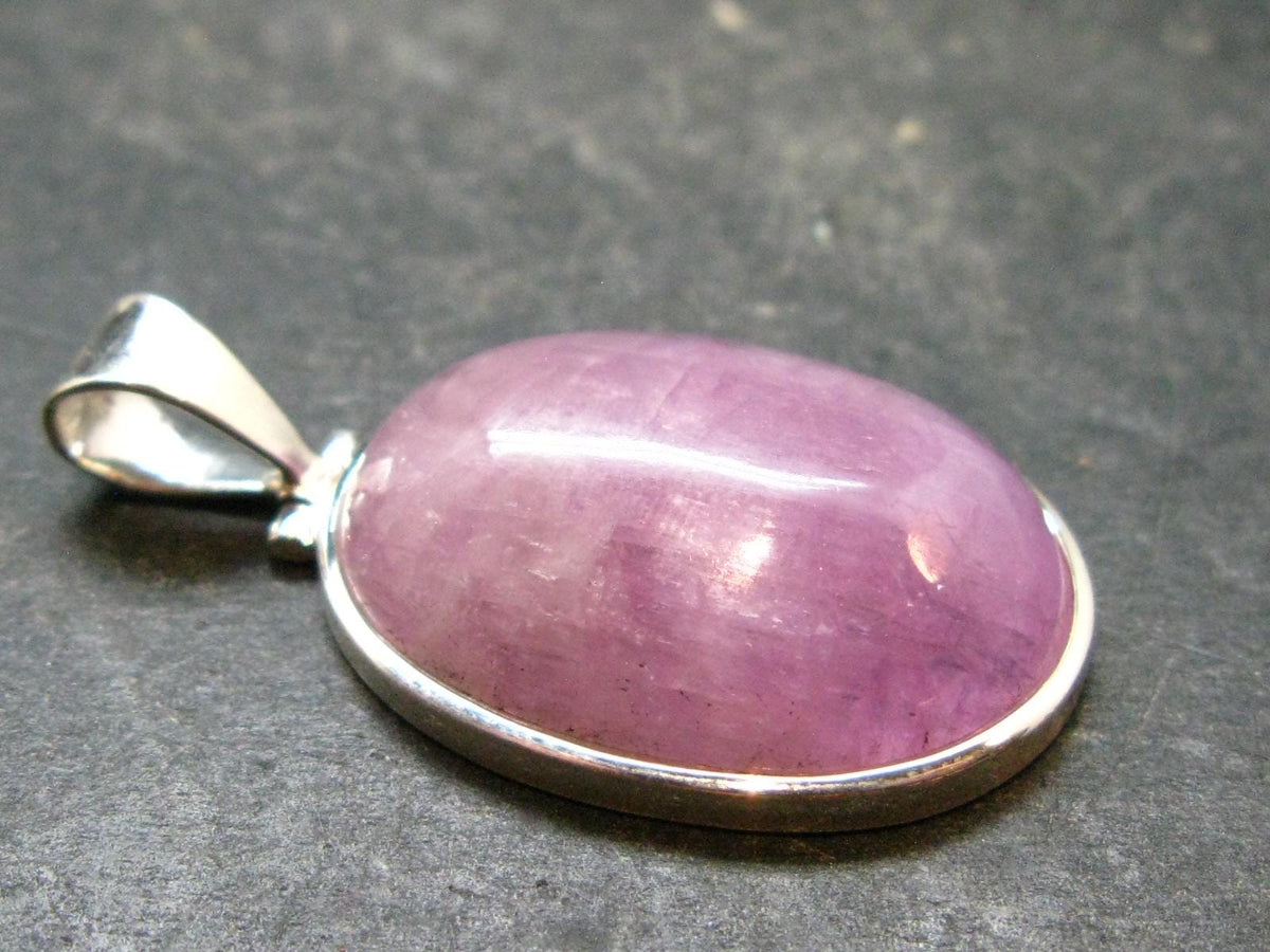 Gem Kunzite Silver Pendant From Brazil - 1.4"