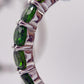 Green Helenite Hoop Earrings – Sterling Silver Hoops with Helenite