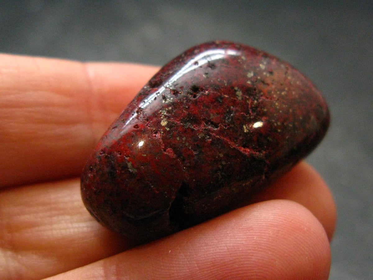 Red Cinnabar Cinabar Tumbled Piece From Spain - 13.16 Grams - 1.2"