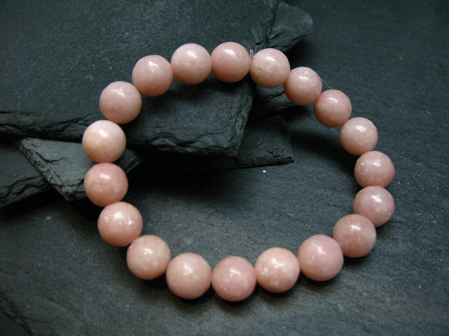 Intense Pink Calcite Genuine Bracelet ~ 7 Inches ~ 10mm Round Beads