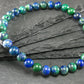 Quantum Quattro (Dioptase Chrysocola Malachite Shattuckite) Genuine Bracelet ~ 7 Inches ~ 6mm Round Beads